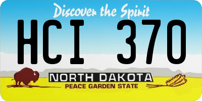 ND license plate HCI370