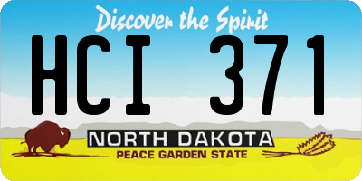 ND license plate HCI371