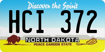 ND license plate HCI372