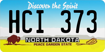 ND license plate HCI373