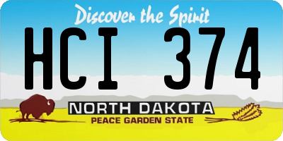 ND license plate HCI374