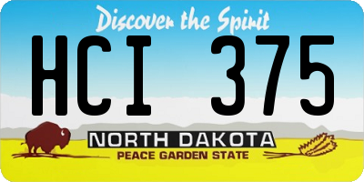 ND license plate HCI375