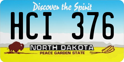 ND license plate HCI376