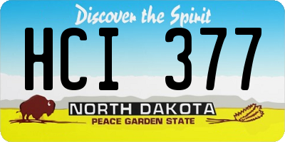 ND license plate HCI377