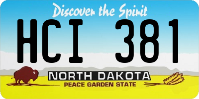 ND license plate HCI381