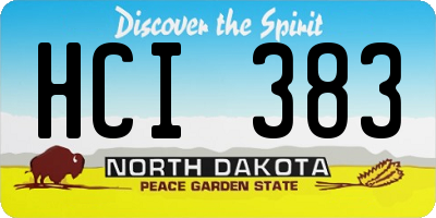 ND license plate HCI383