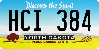 ND license plate HCI384