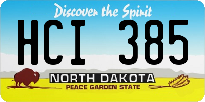 ND license plate HCI385