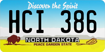 ND license plate HCI386