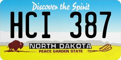 ND license plate HCI387