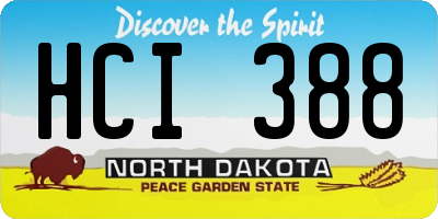 ND license plate HCI388