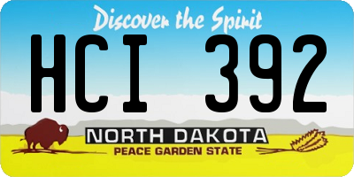 ND license plate HCI392