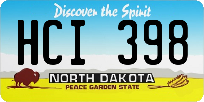ND license plate HCI398