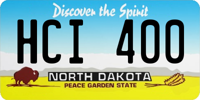 ND license plate HCI400