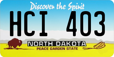 ND license plate HCI403