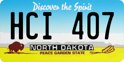 ND license plate HCI407