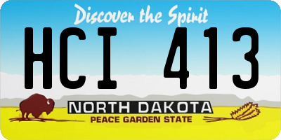 ND license plate HCI413
