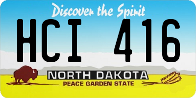 ND license plate HCI416