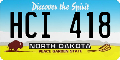 ND license plate HCI418