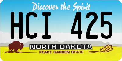 ND license plate HCI425