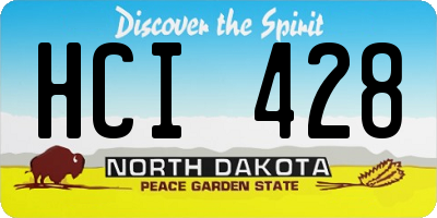 ND license plate HCI428