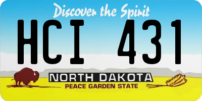 ND license plate HCI431