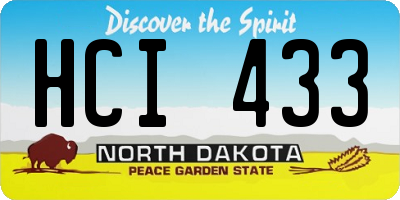 ND license plate HCI433