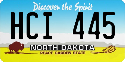 ND license plate HCI445