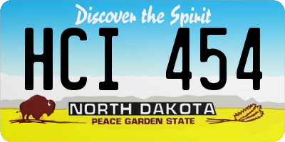 ND license plate HCI454