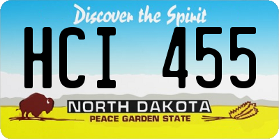 ND license plate HCI455