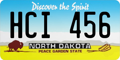 ND license plate HCI456