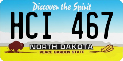 ND license plate HCI467