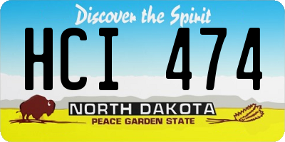 ND license plate HCI474