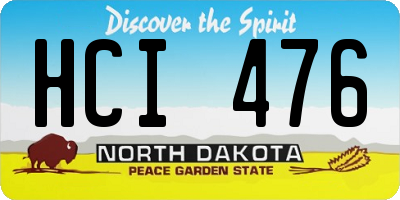 ND license plate HCI476