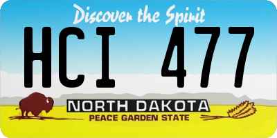 ND license plate HCI477