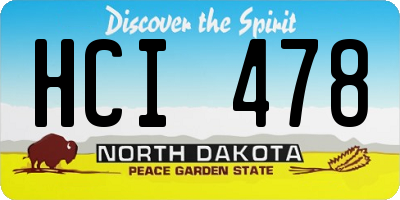 ND license plate HCI478