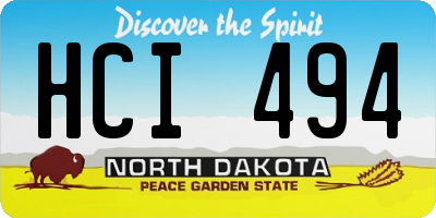 ND license plate HCI494