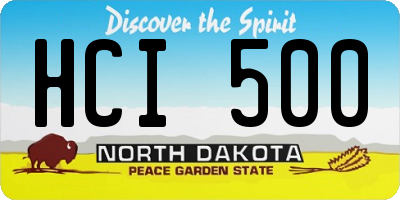 ND license plate HCI500