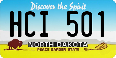 ND license plate HCI501