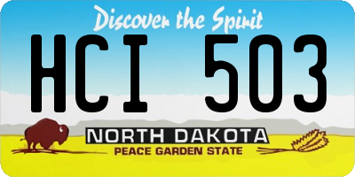 ND license plate HCI503