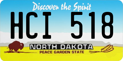 ND license plate HCI518