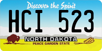ND license plate HCI523