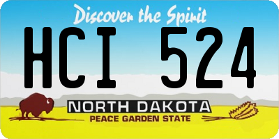 ND license plate HCI524