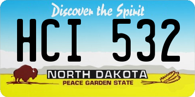 ND license plate HCI532