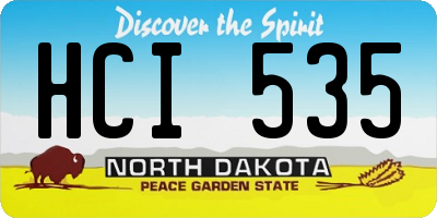 ND license plate HCI535