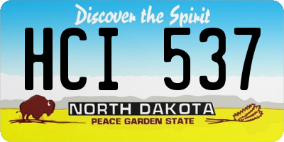 ND license plate HCI537