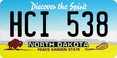 ND license plate HCI538