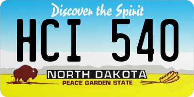 ND license plate HCI540