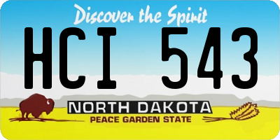 ND license plate HCI543