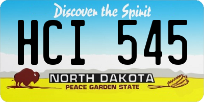 ND license plate HCI545